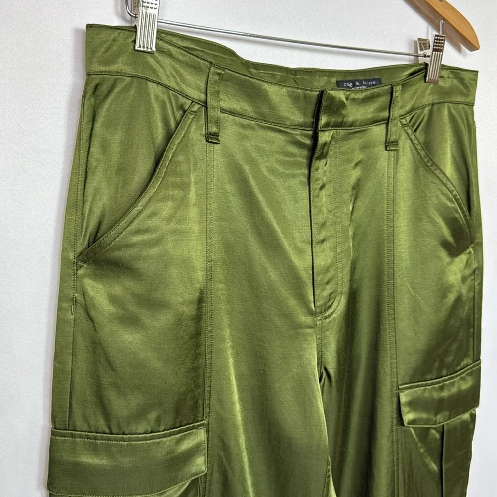 Rag & Bone Cailyn Japanese Satin Cargo Pants‎ Size 30 Army Green - Picture 8 of 16